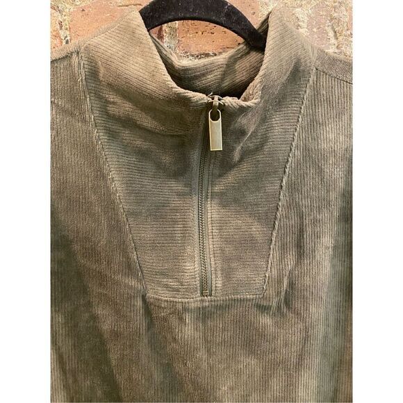 Lands’ End Super Soft Taupe Ribbed 1/4 Zip Long Sleeve Light Sweatshirt Women’s - Picture 2 of 16